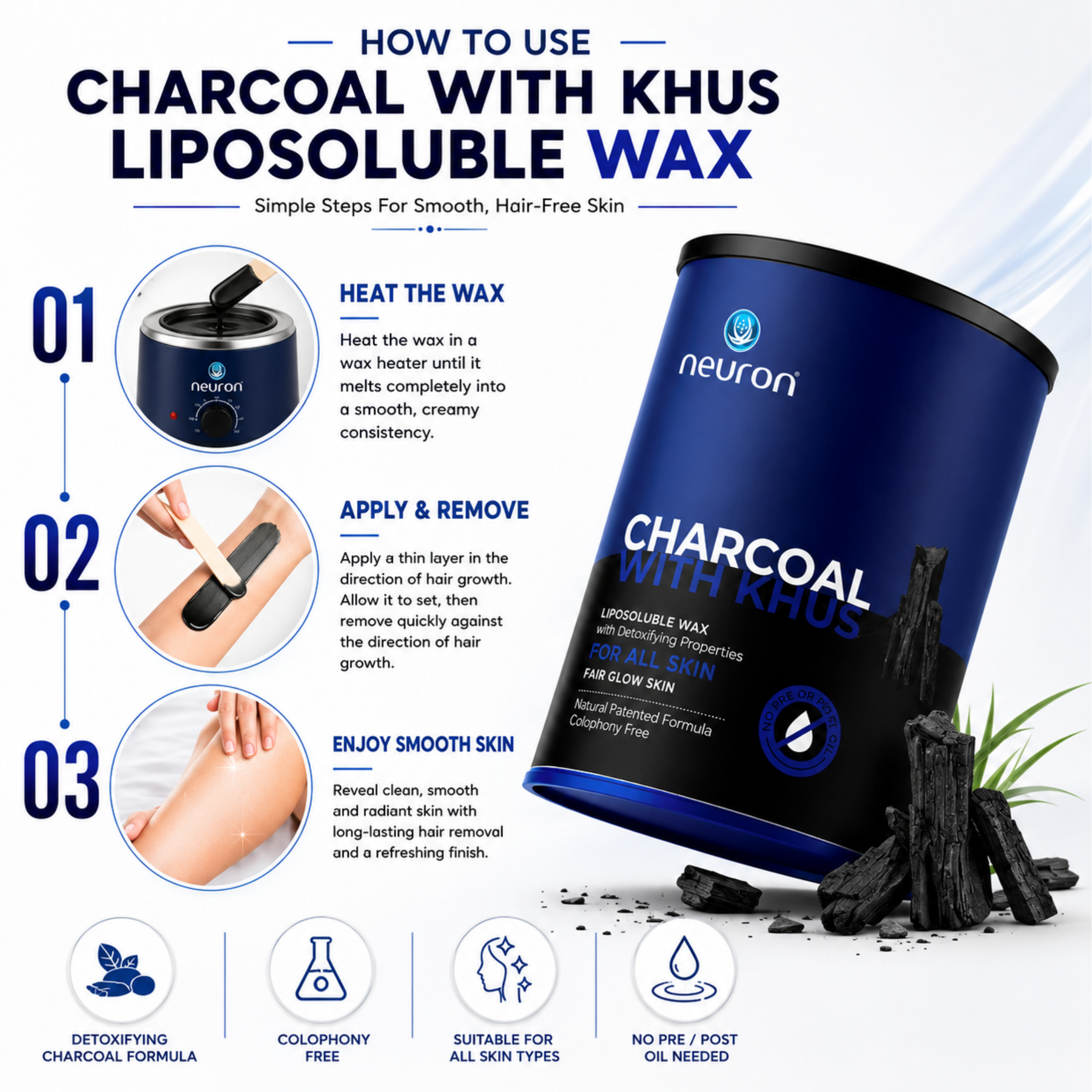 Charcoal With Khus Wax