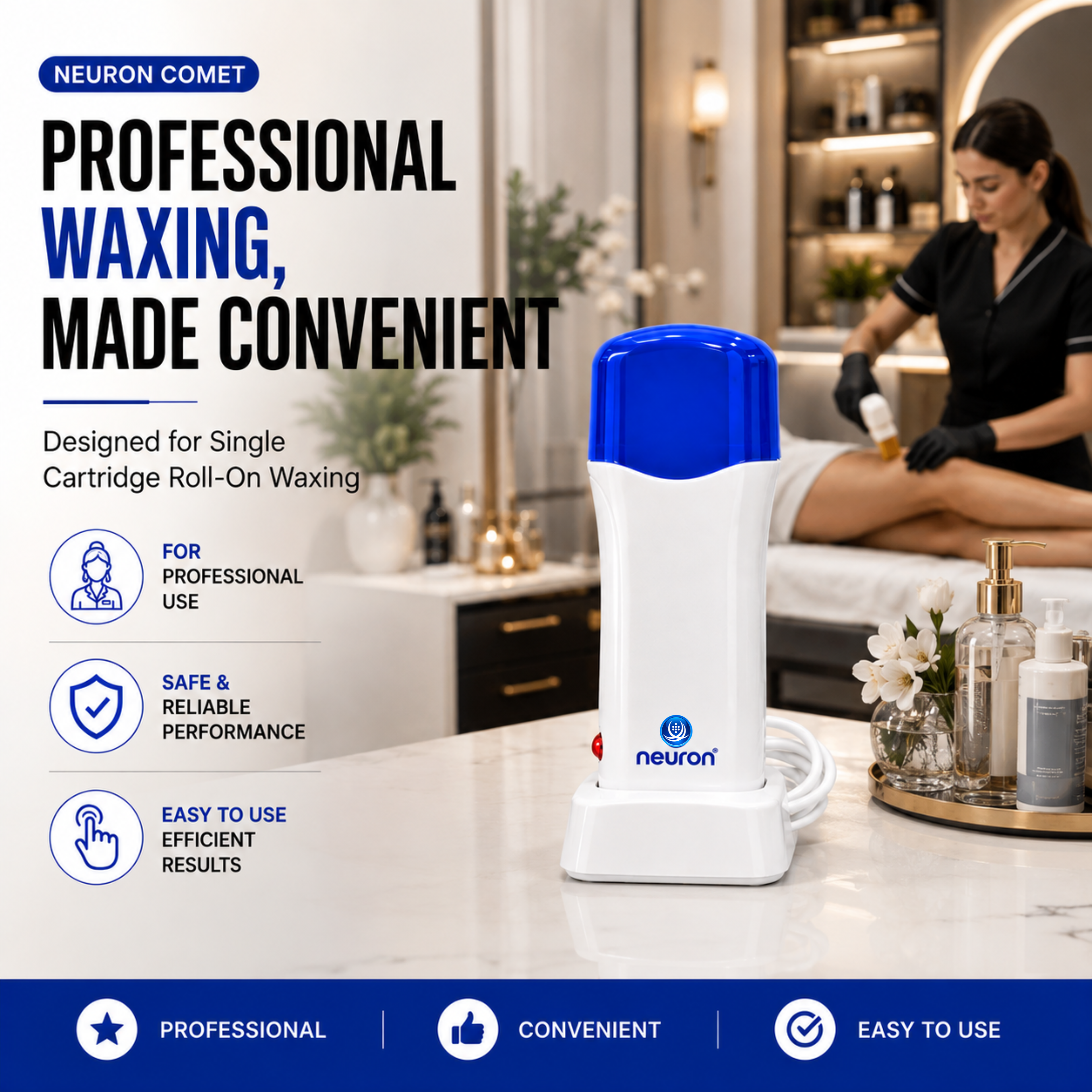 Neuron Comet Professional Wax Heater – Single Cartridge Roll-On Wax Heater