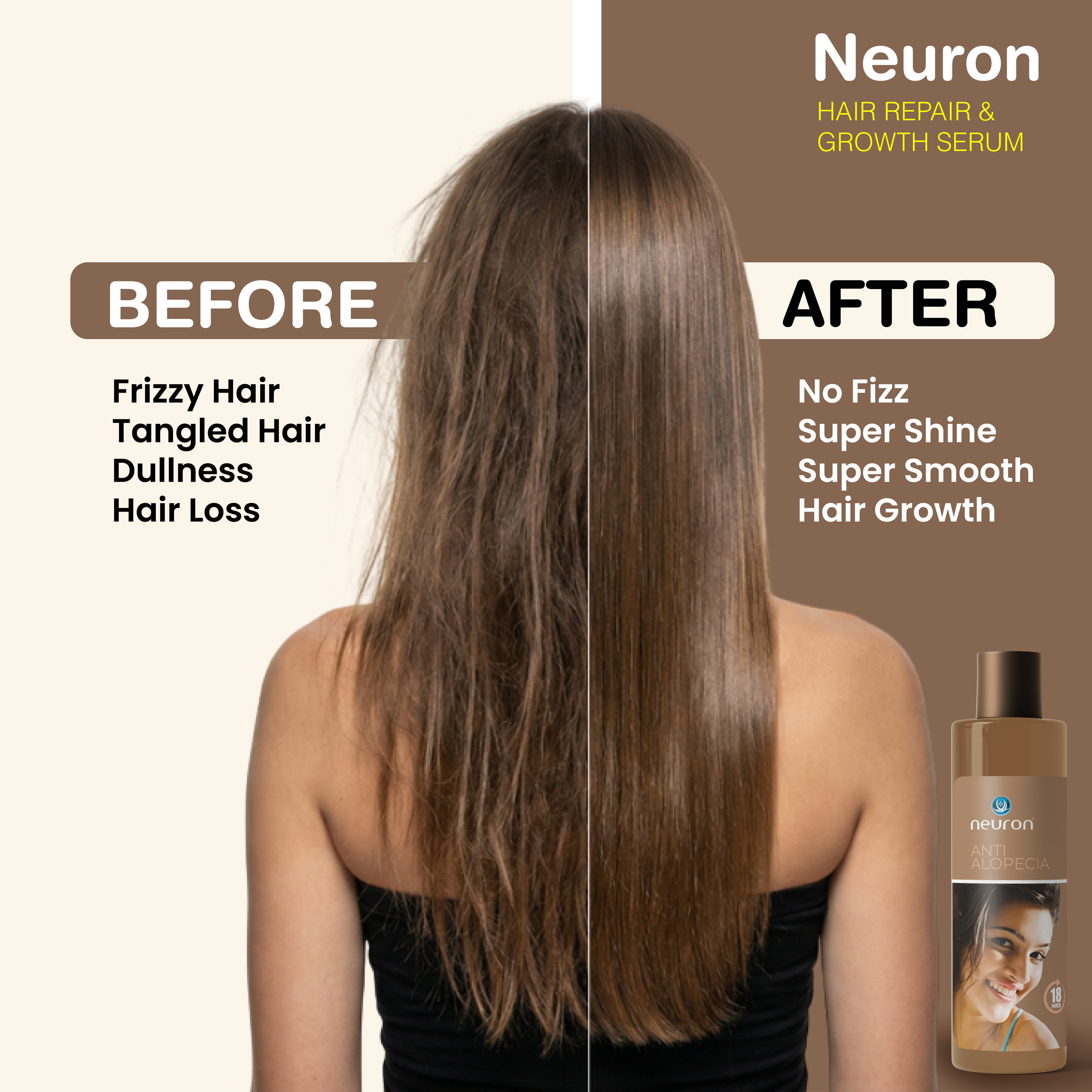 Neuron Hair Repair & Growth Serum 50ml | Keratin & Argan Oil |