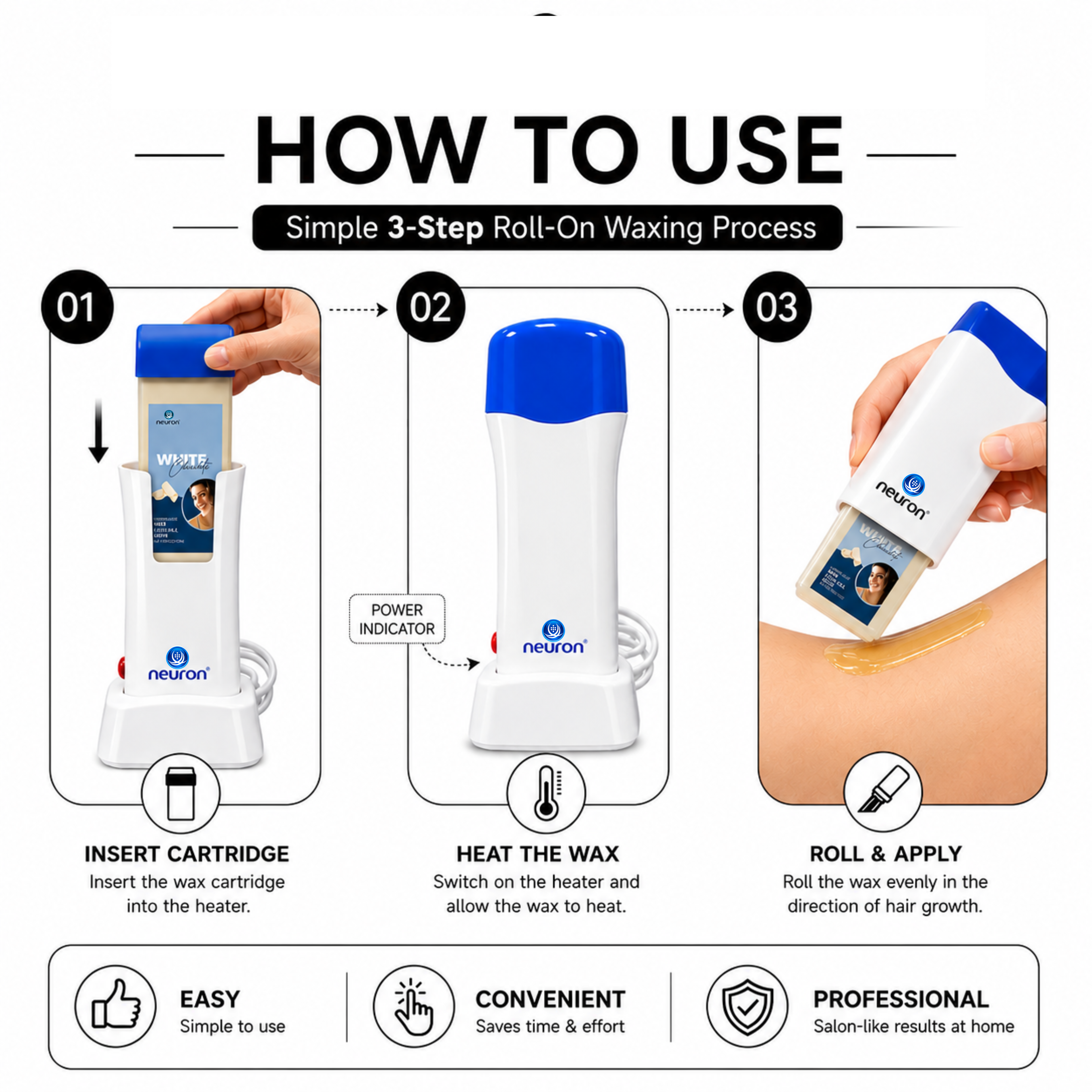 Neuron Comet Professional Wax Heater – Single Cartridge Roll-On Wax Heater