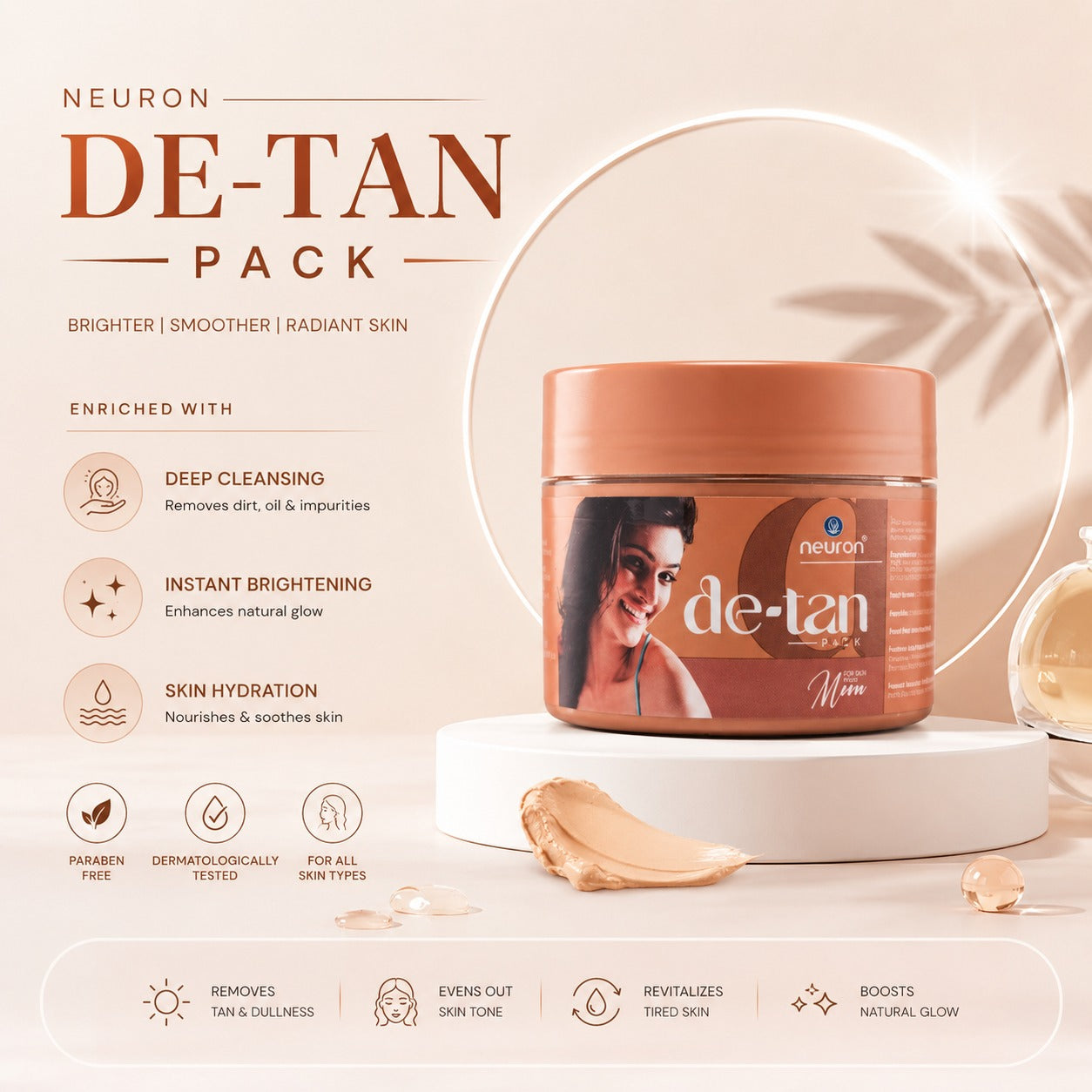 De Tan Face Pack 200 gram